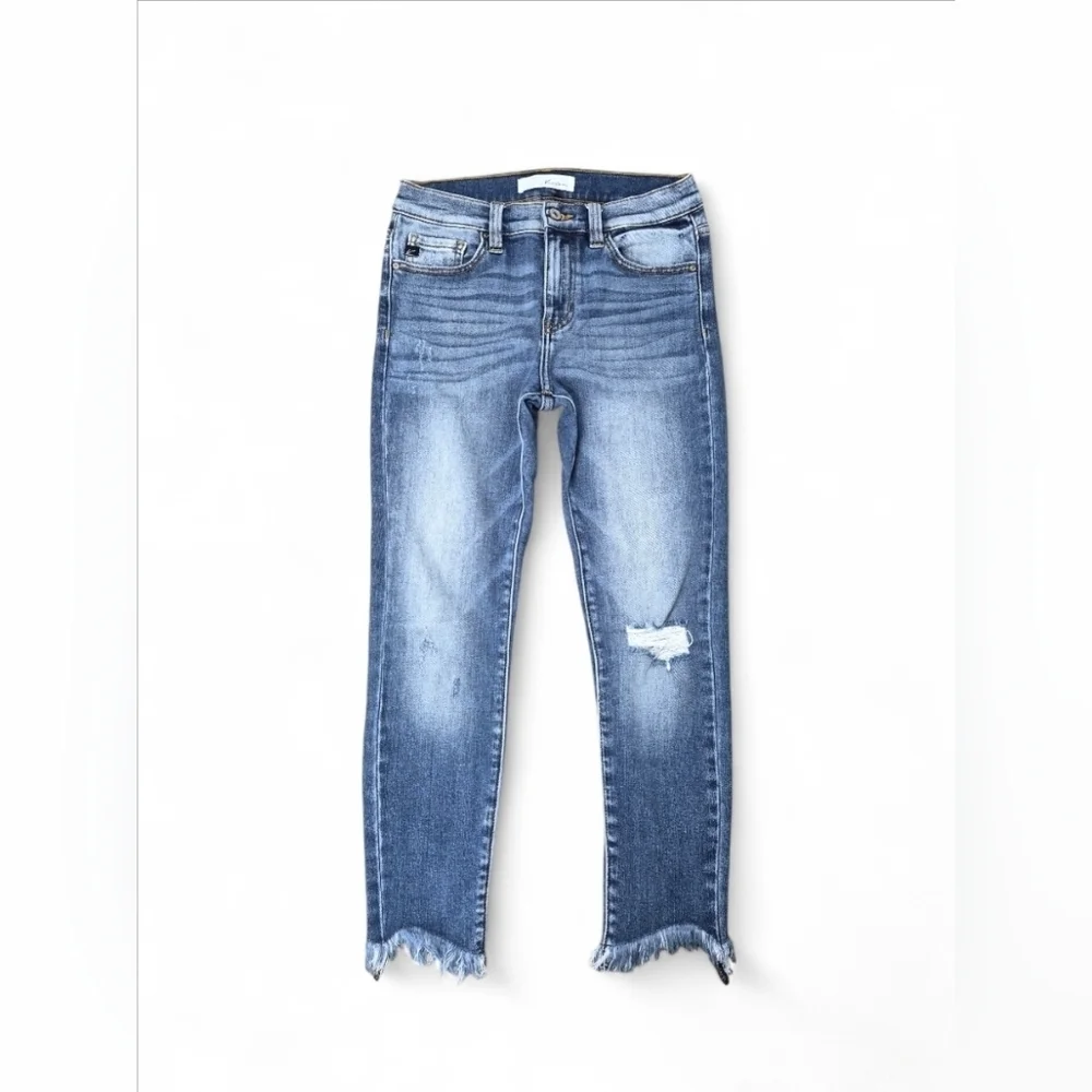 KanCan Midrise Distressed Raw Hem Ankle Jeans Size 5/26 - Picture 8 of 8